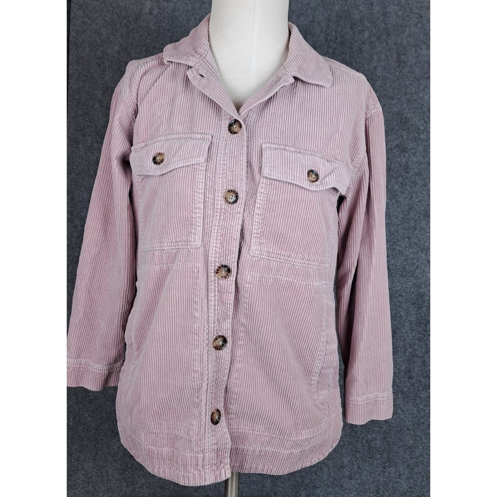 Madewell Shacket Womens XS Pink Corduroy Kentwood Oversized Button Shirt Jacket